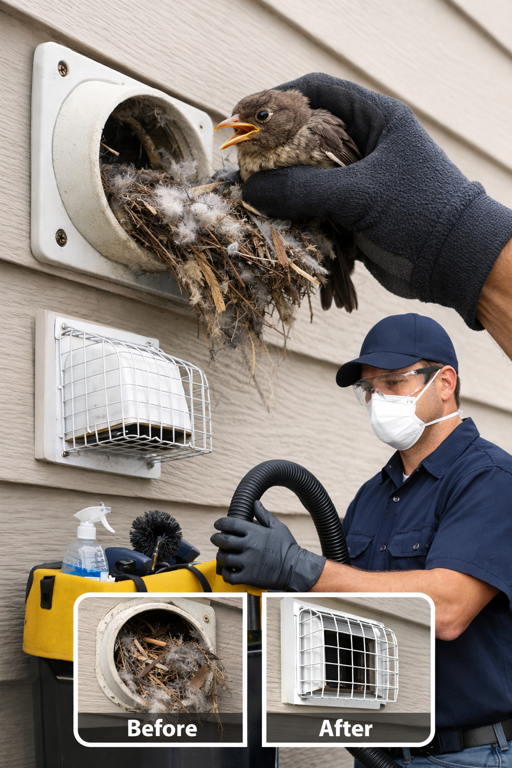 Bird In Vent Removal Services